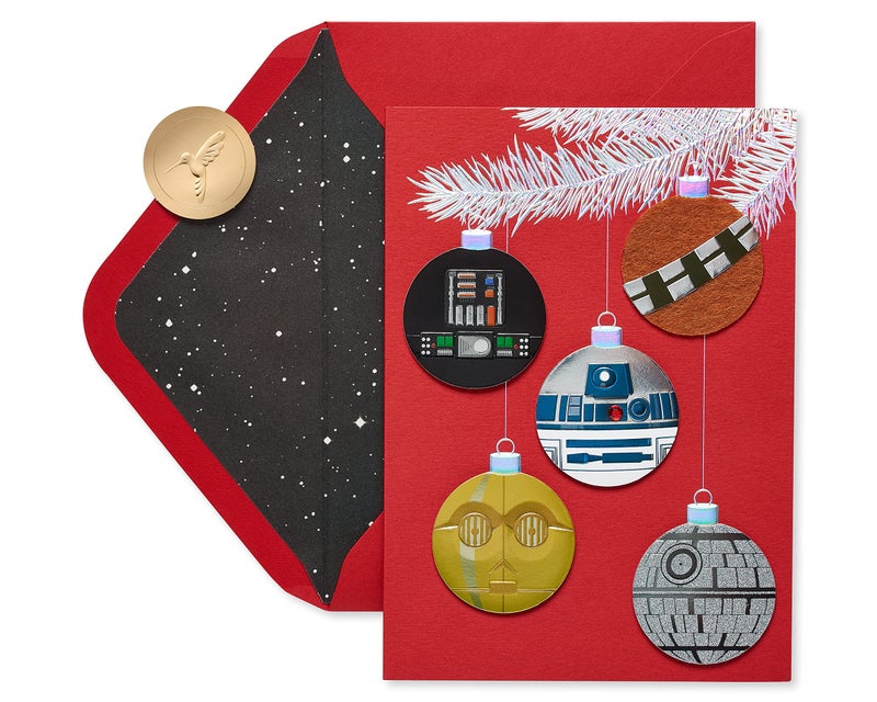 Papyrus Star Wars Christmas Cards Boxed with Envelopes, Merry Force Be with You, Ornaments (8-Count) - Image 1